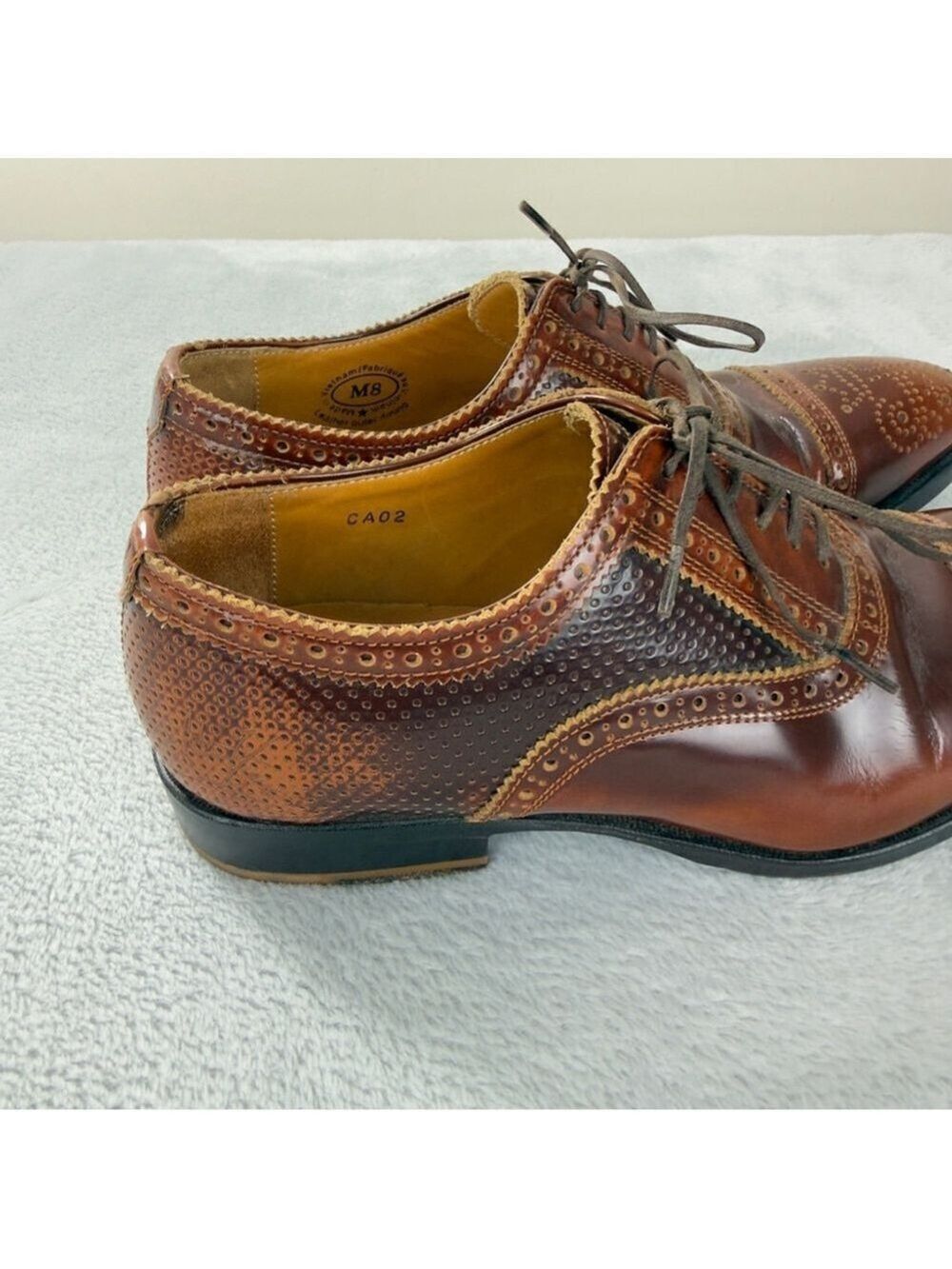 John Fluevog Men's Sz 8 US The Gateways Brandenburg Oxford brogue shoes brown - Picture 10 of 13